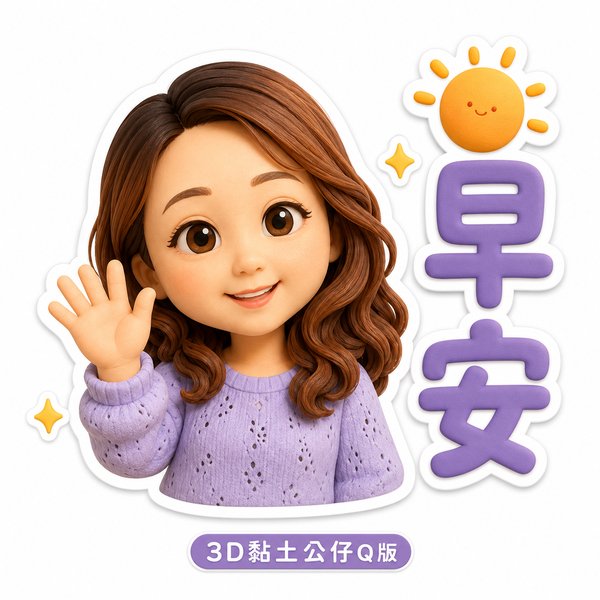 3D黏土公仔Q版貼圖範例