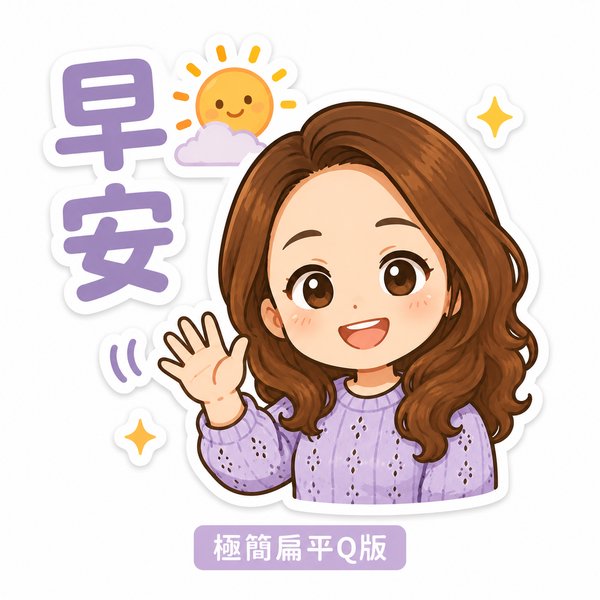 極簡扁平Q版貼圖範例